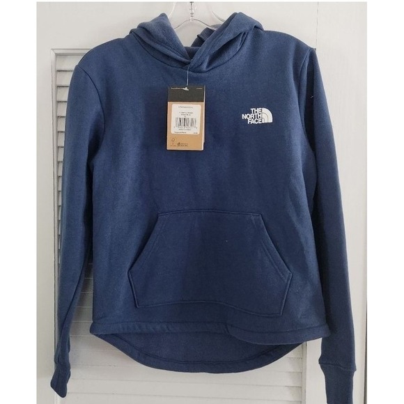 The North Face Teen Girls Fleece Pullover‎ Hoodie XL 14/16 Blue Kangaroo Pocket - Picture 1 of 9